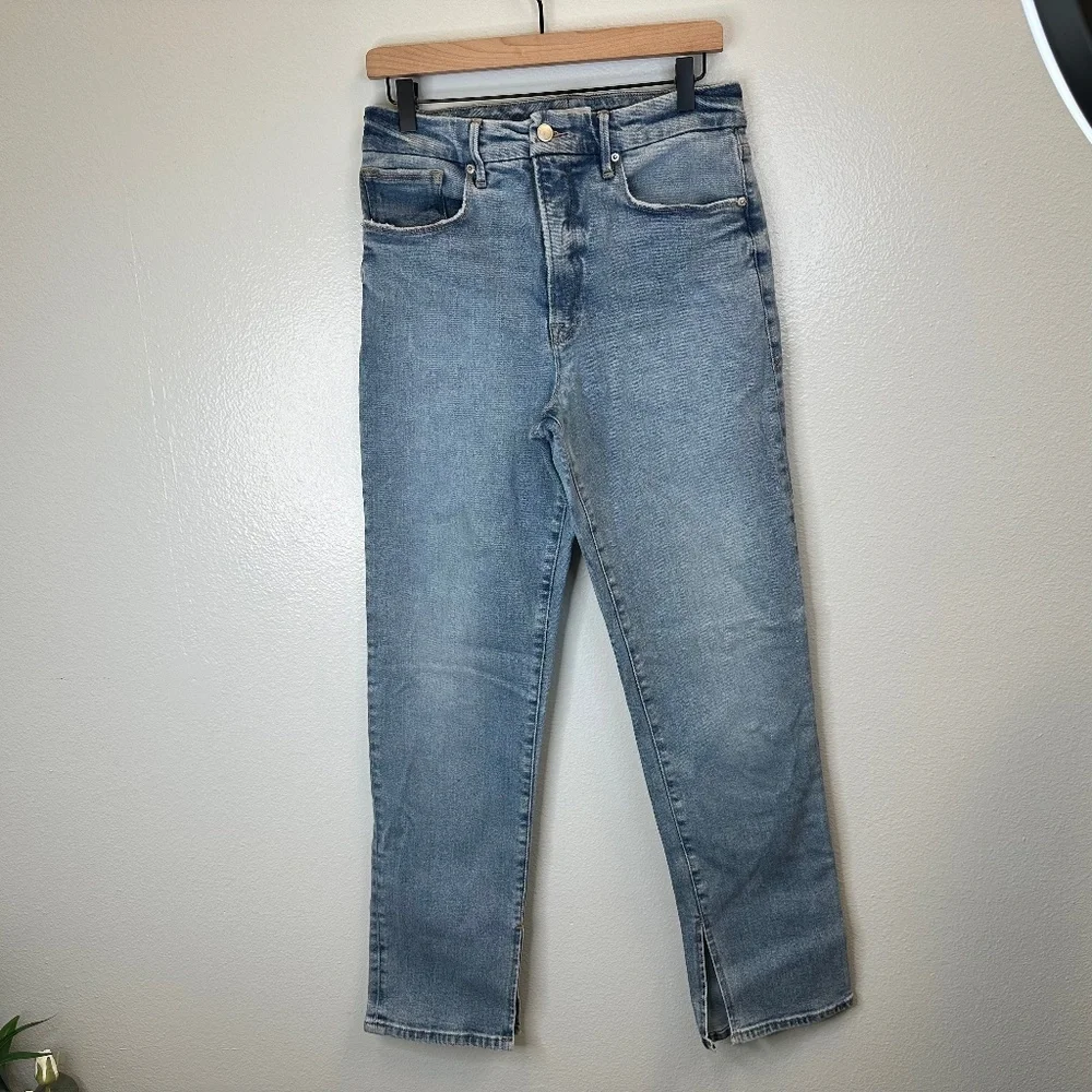 Good American Blue Straight Leg High Waisted Jeans size 10/30 - Picture 1 of 7